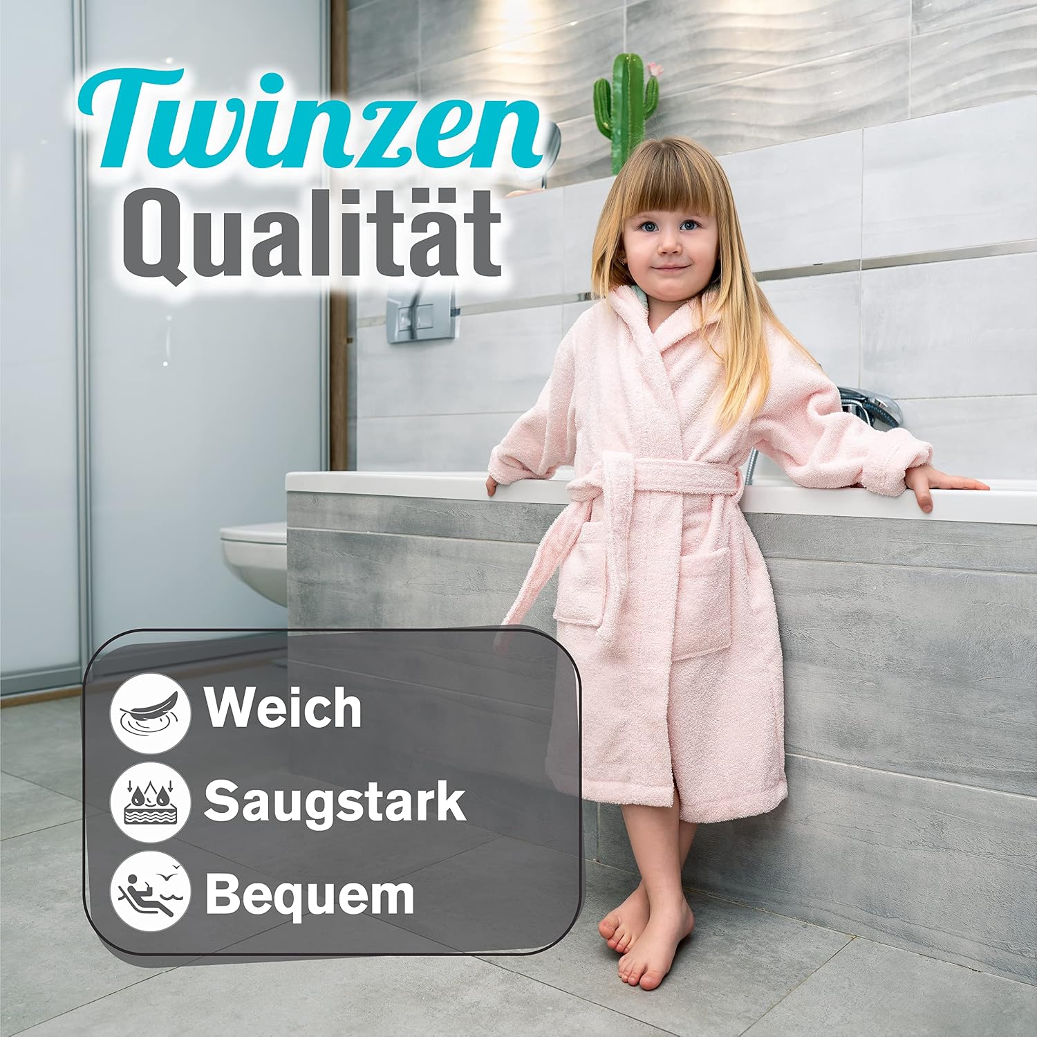 Thumbnail 1 de Twinzen Kinderbademantel Einhorn 100% Baumwolle