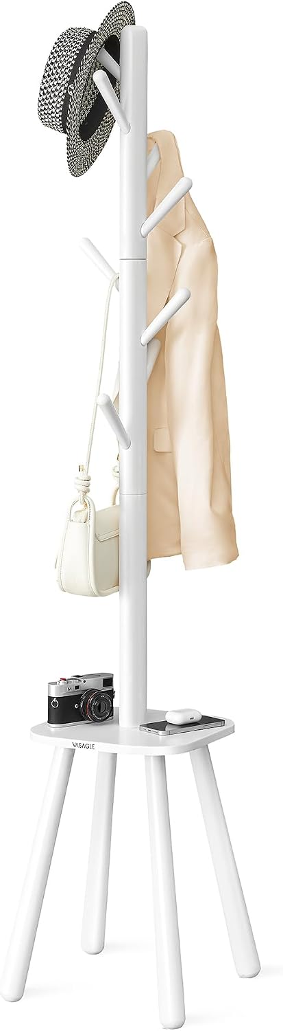 Thumbnail 6 de VASAGLE Attaccapanni da Terra RCR033N01 beige naturale con 8 ganci e piano portaoggetti (170,5 cm)