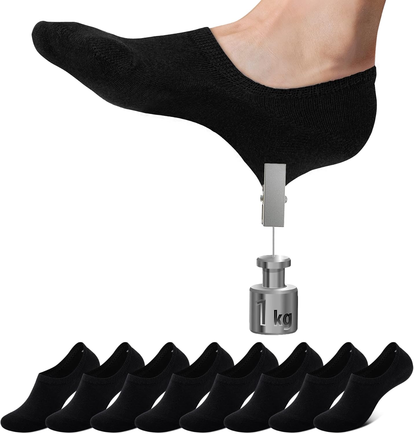 Thumbnail 1 de Falechay Chaussettes Basses Femme Homme – 8 Paires invisibles en coton, antidérapantes
