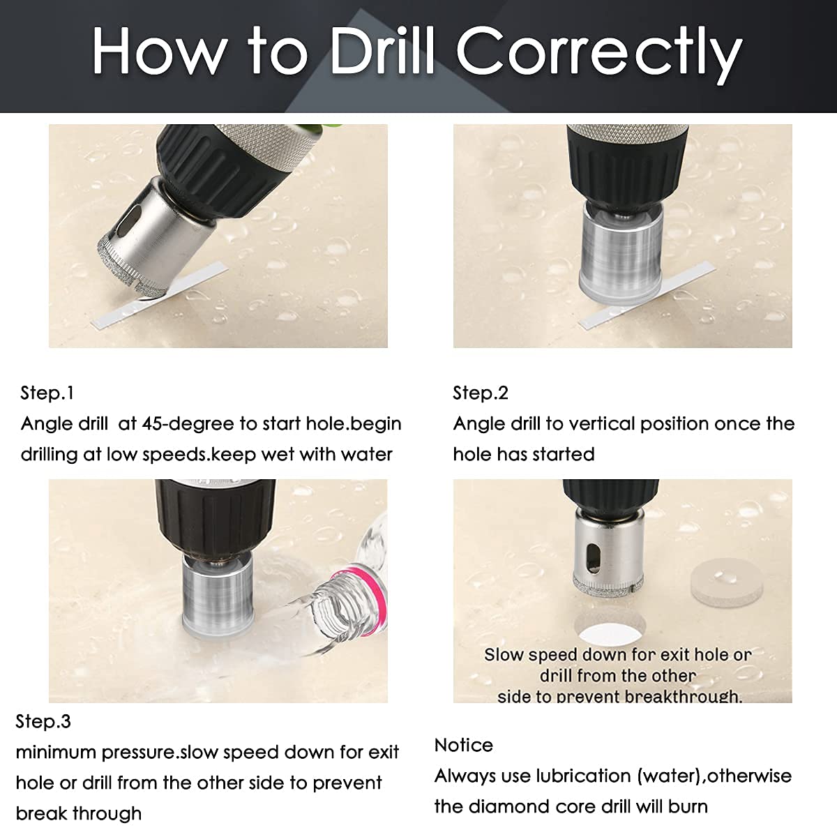 Thumbnail 3 de Flintronic Diamantbohrer-Set (15-teilig) für Glas & Fliesen mit Diamantbeschichtung