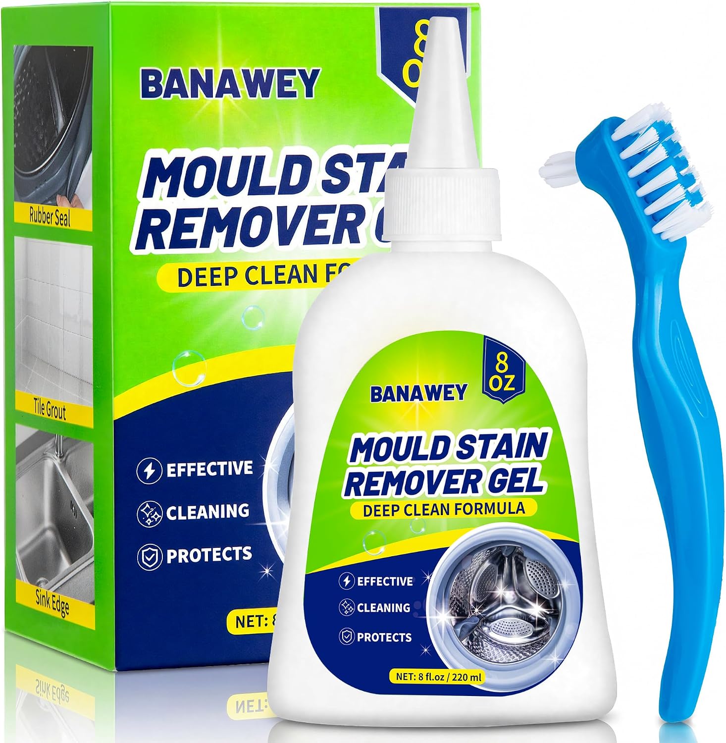 Detalle de Banawey MSR001A Mould Remover Gel, 220 ml with Brush and Precision Tip