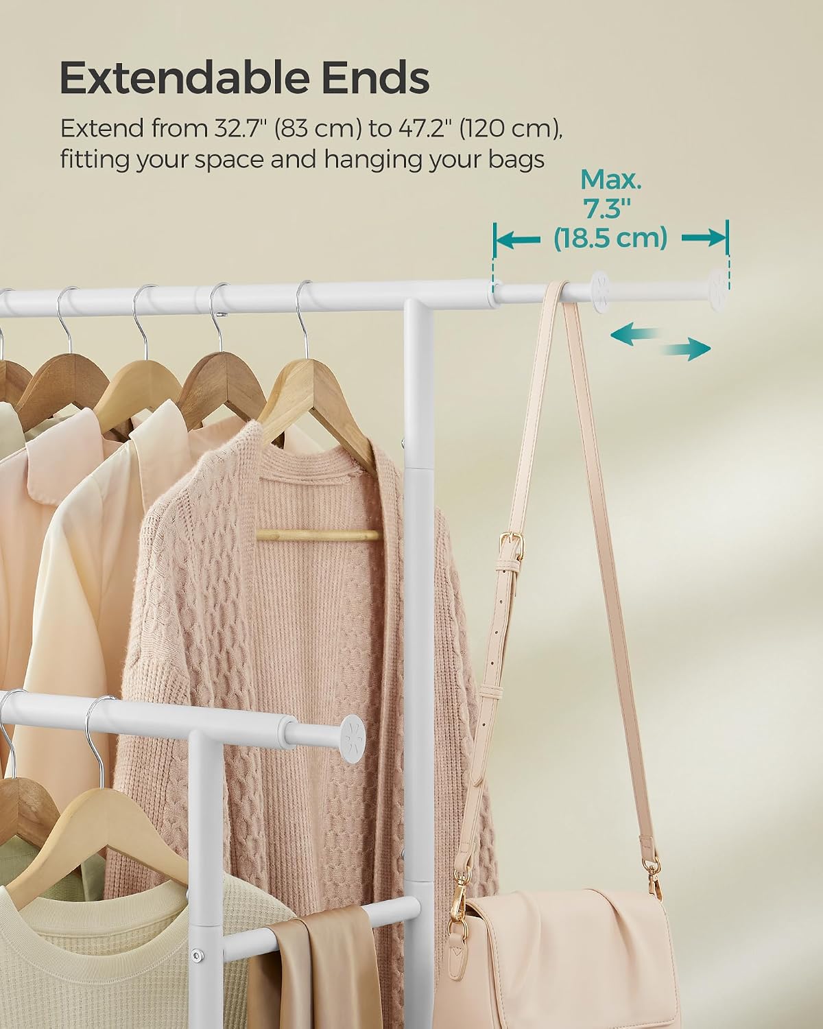 Detalle de SONGMICS HSR133W01 Double Clothes Rack 80 kg