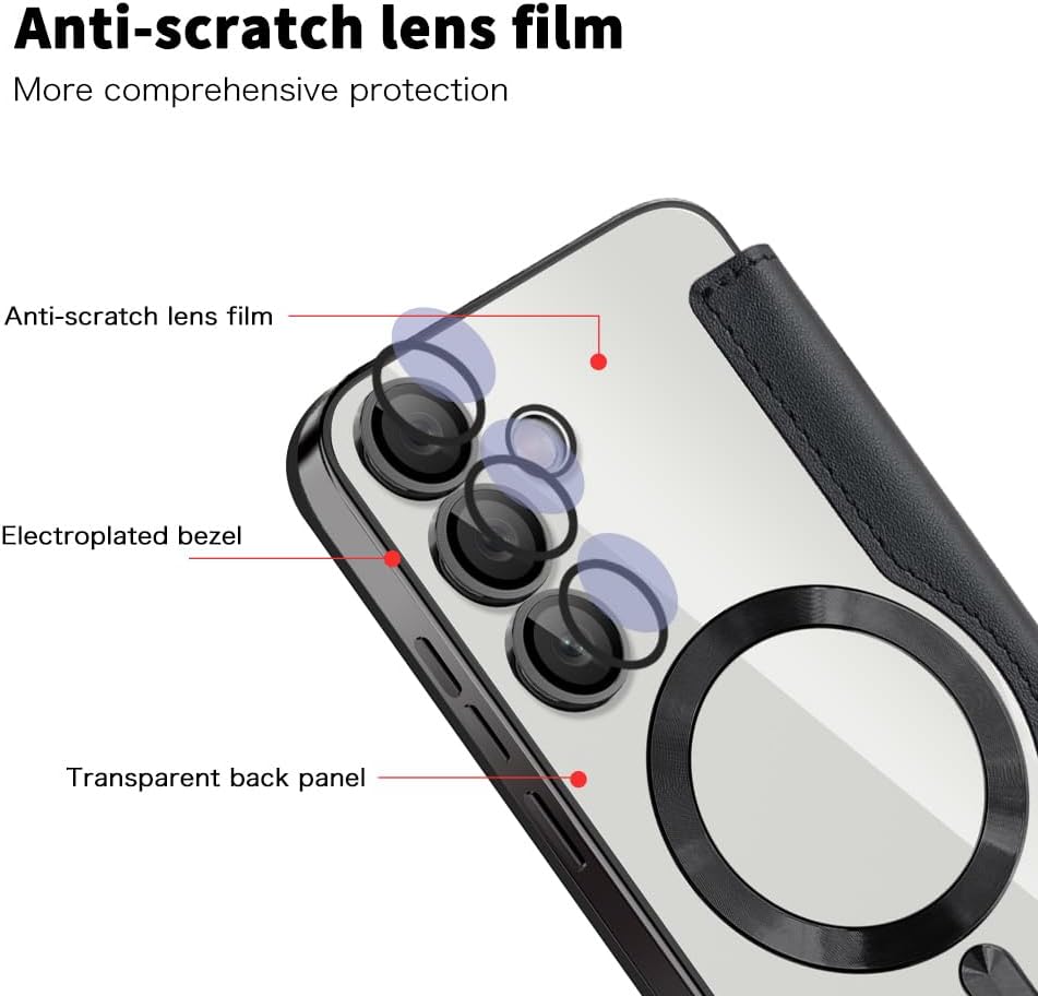 Detalle 2 de Asdsinfor Magnetic Flip Wallet Case for Galaxy S24 FE