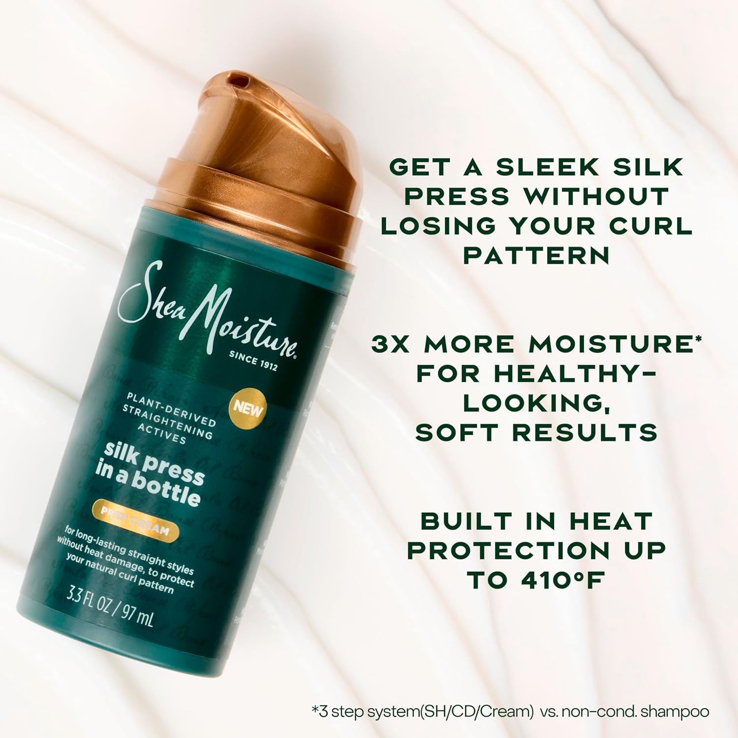 Detalle de SheaMoisture Silk Press Prep Cream 3.3 fl oz