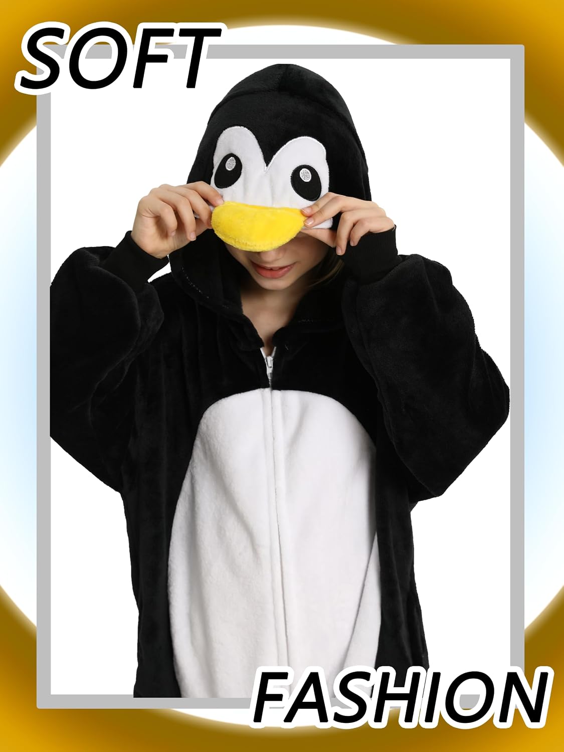 Detalle de LONULAIN Kids Animal Onesie Pajamas in Flannel