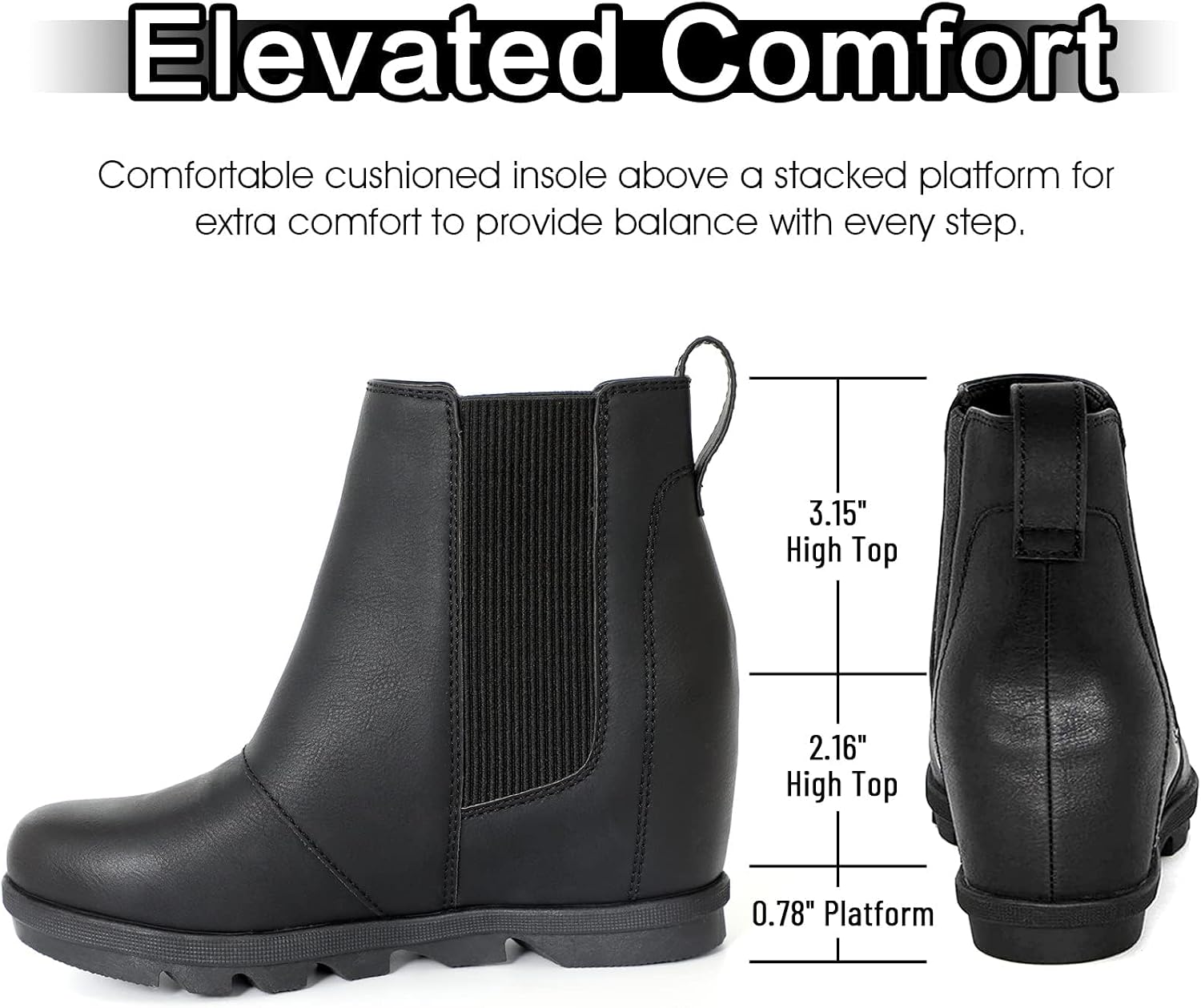 Thumbnail 2 de Athlefit Women's Wedge Boots Comfortable Ankle Booties