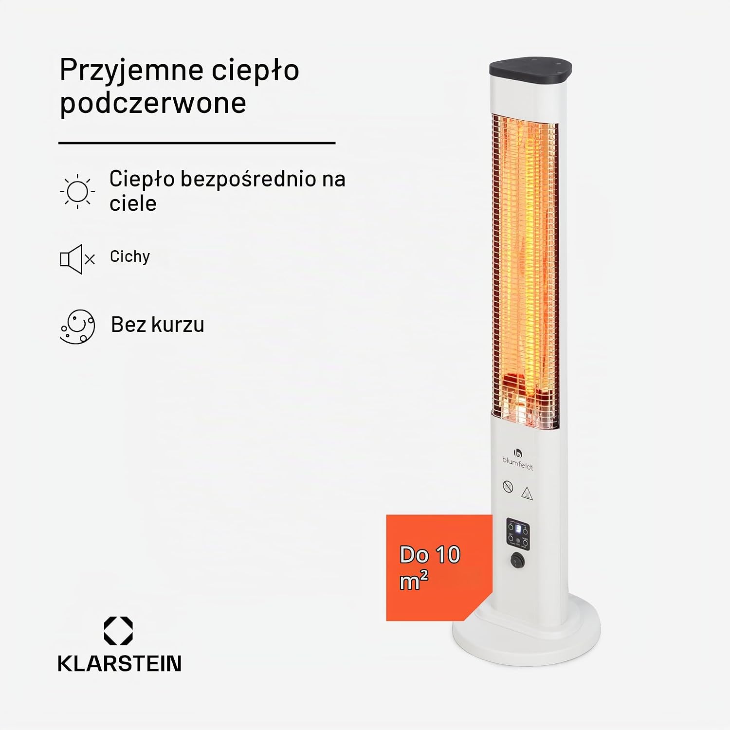 Detalle 2 de blumfeldt Heat Guru Plus – promiennik podczerwieni 1200 W, 3 poziomy grzania