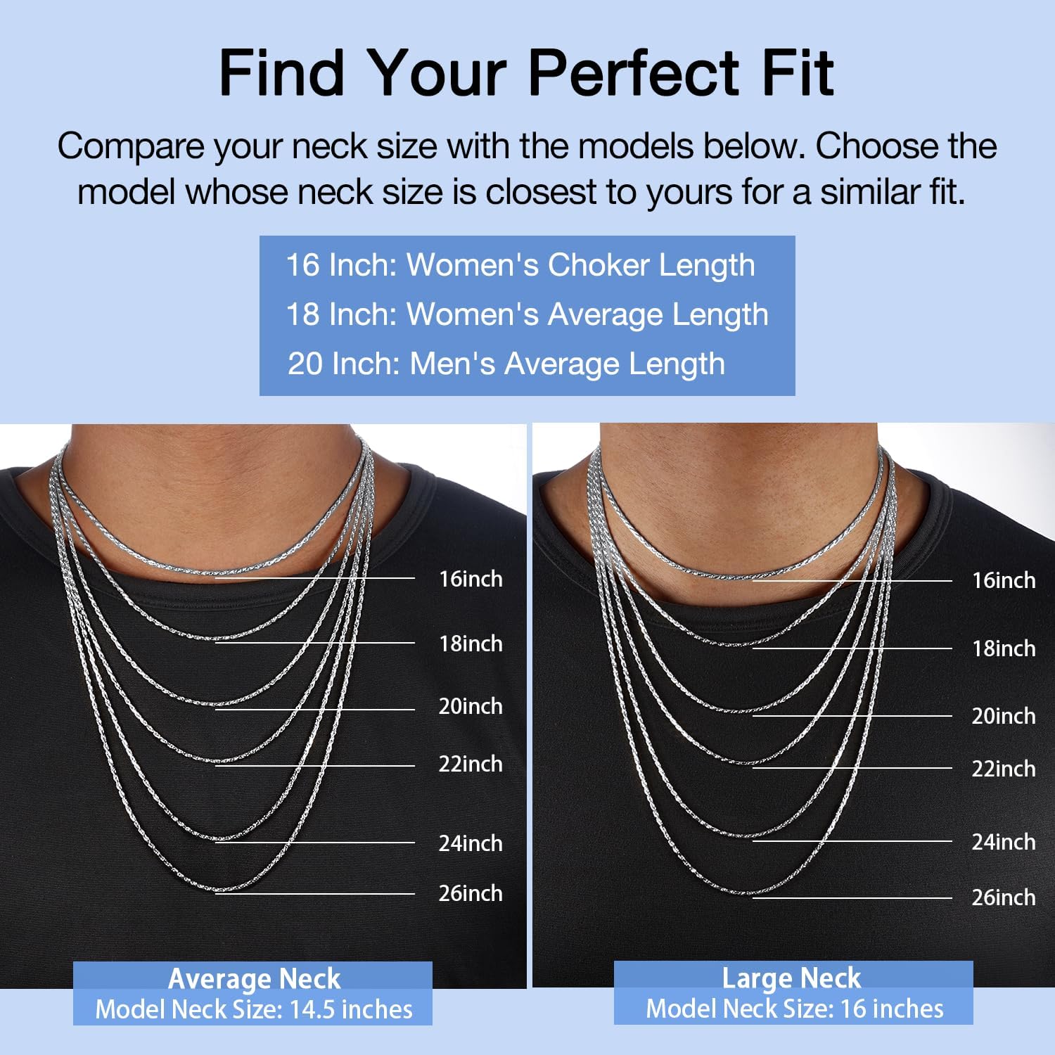 Detalle 2 de Jewlpire Rope Chain Necklace, 1.35mm