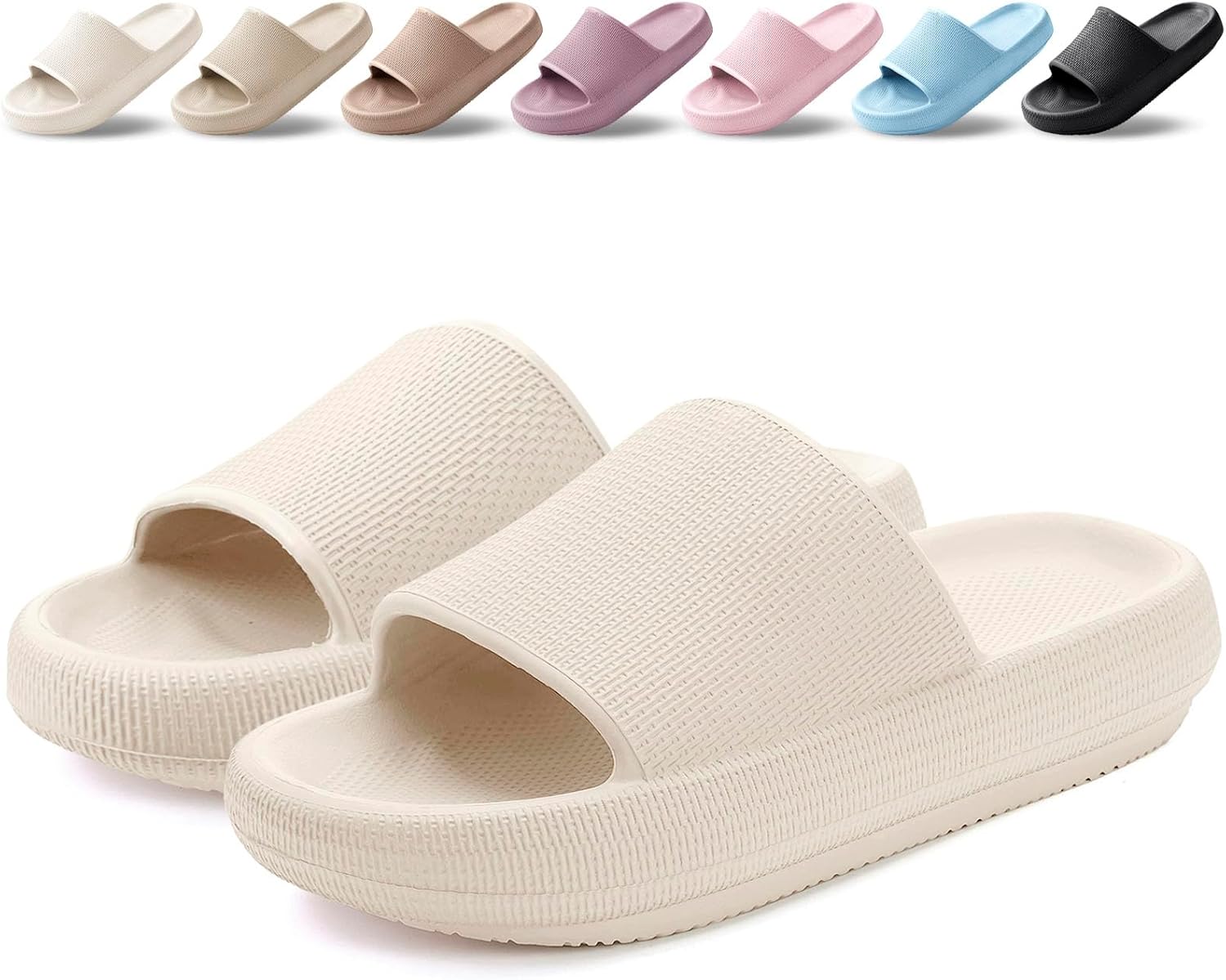 Detalle de BAXIWUY Chaussons / Claquettes Femme, Sandales Douche Antidérapantes EVA, Semelle Épaisse et Amortie