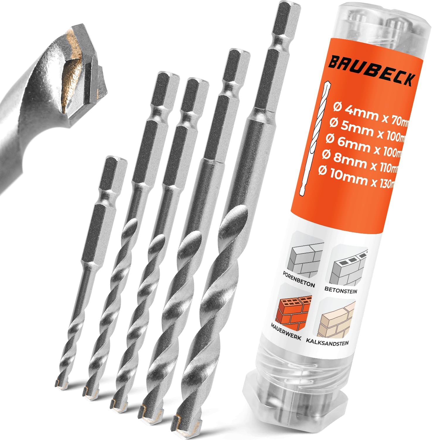 Detalle 2 de BAUBECK Coffret burins SDS Max 4 pcs 280 mm