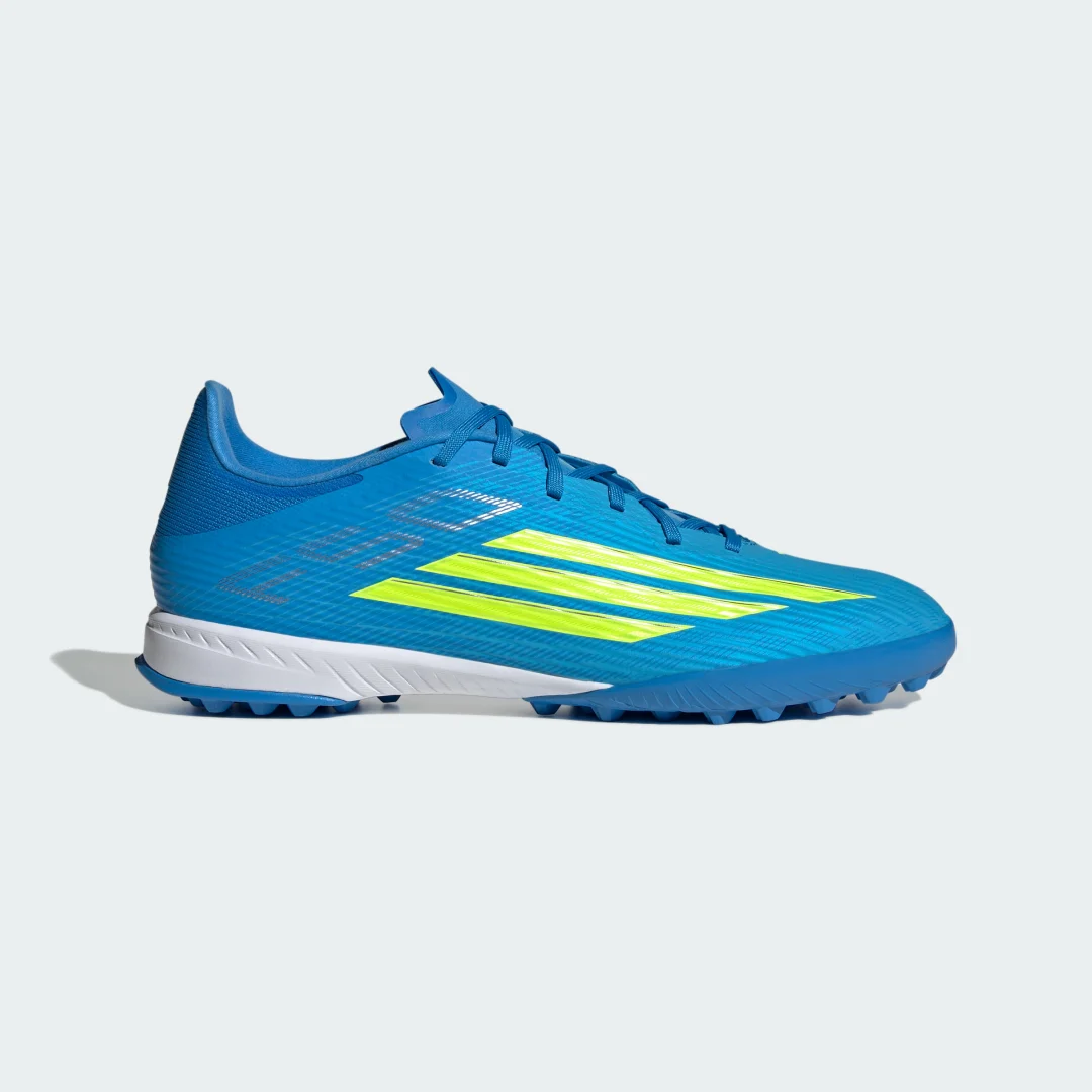 Detalle de Bota de fútbol F50 LEAGUE para moqueta de Adidas – azul