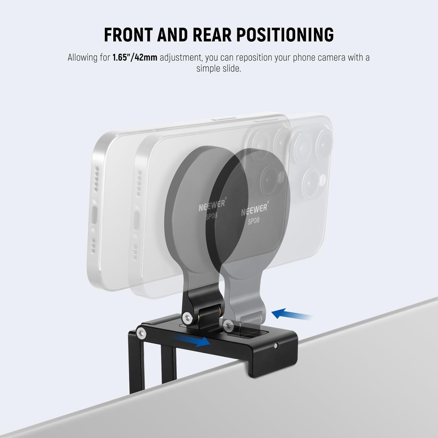 Detalle de NEEWER Continuity Camera Mount magnetico per monitor da scrivania SP08, base tipo Arca e compatibile MagSafe