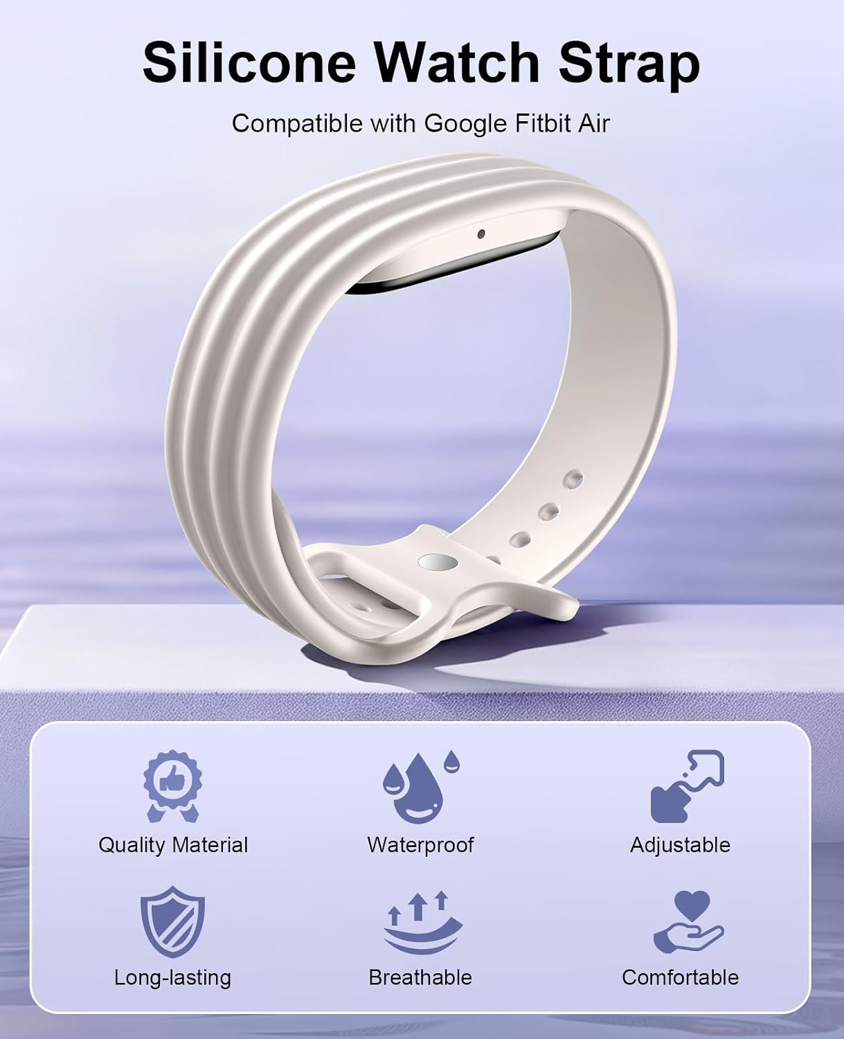 Detalle de TiMOVO Fitbit Air Replacement Active Bands, 5-Pack Silicone Straps