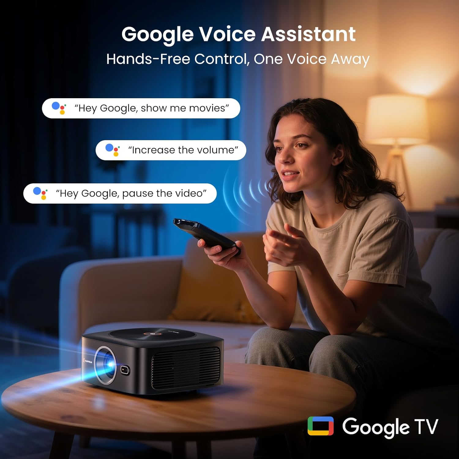 Detalle de HAPPRUN 1500 ANSI Google TV Projector 📽