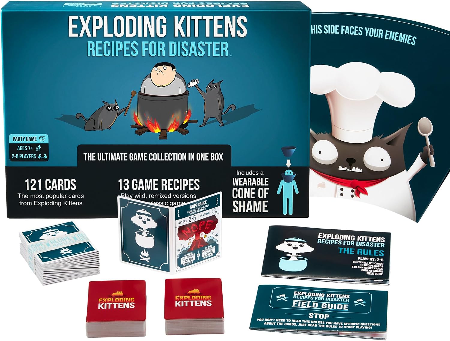 Detalle de Exploding Kittens Recipes for Disaster – Le Recueil ultime (13 modes) pour 2–5 joueurs