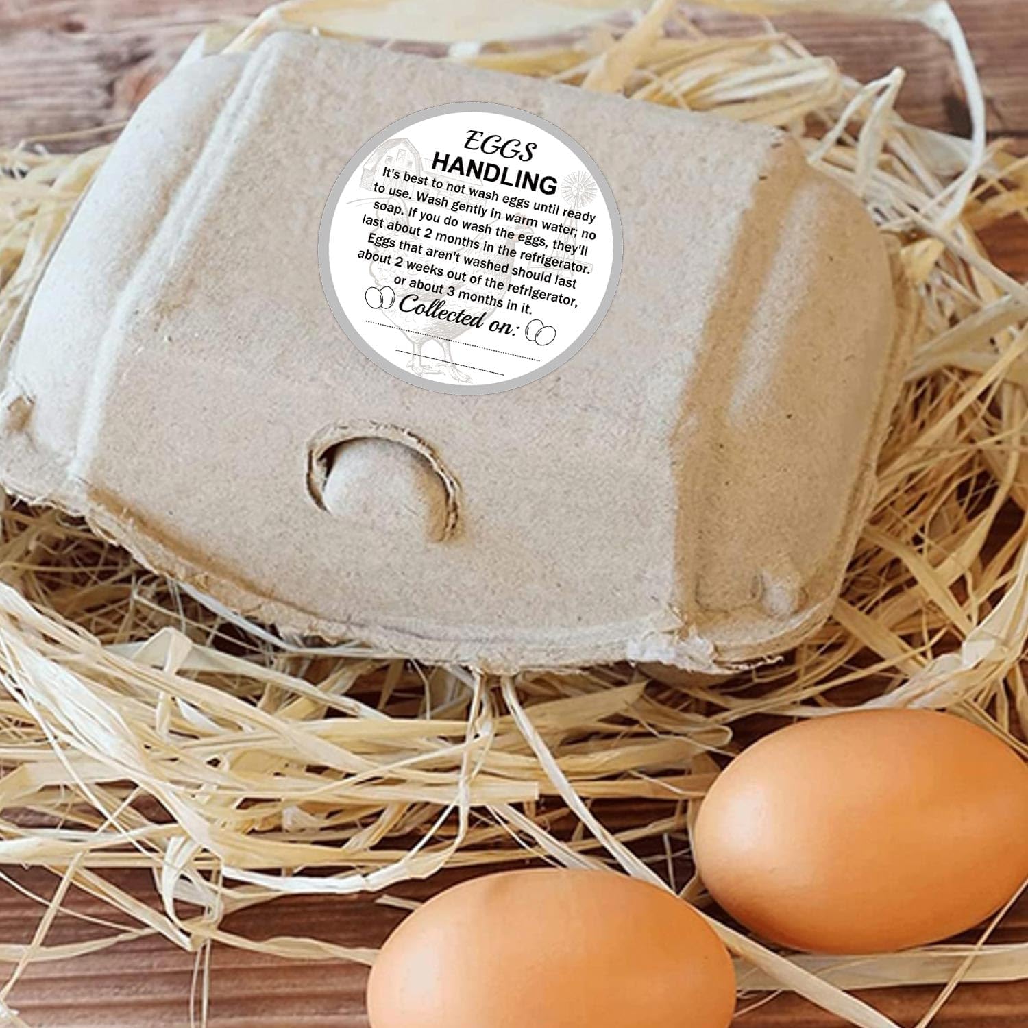 Thumbnail 4 de 500 Farm Fresh Egg Carton Labels 🏷