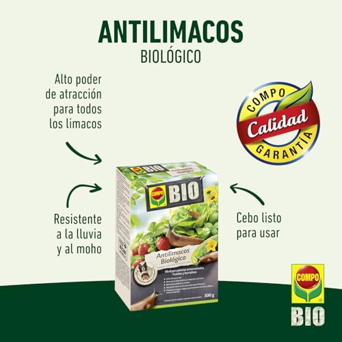 Detalle de COMPO Antilimacos Biológico 500 g: veneno ecológico para babosas, listo para usar