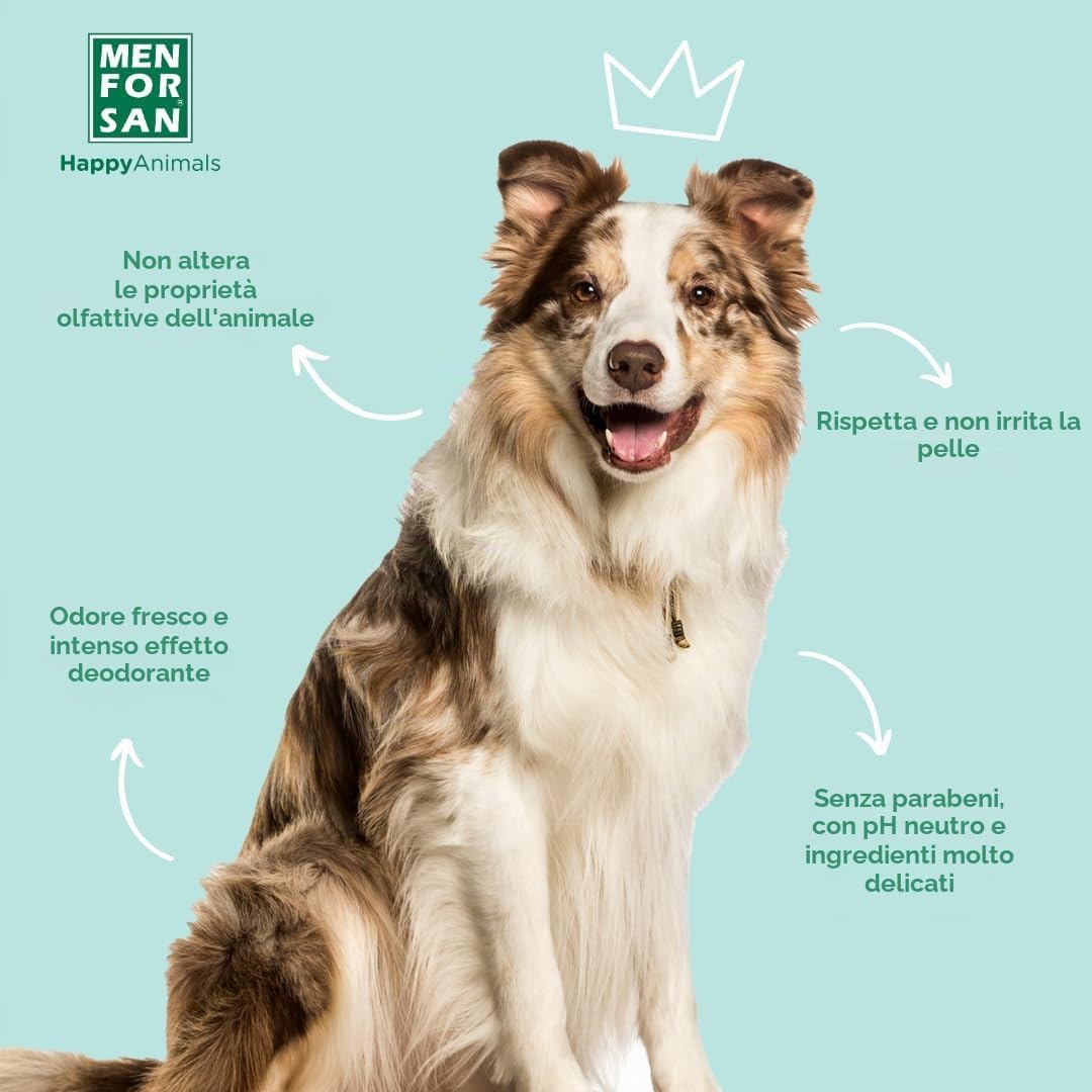 Detalle 2 de MENFORSAN Acqua di Colonia per Cani Menta ed Eucalipto 125ml — Profumo fresco e neutro per la pelle