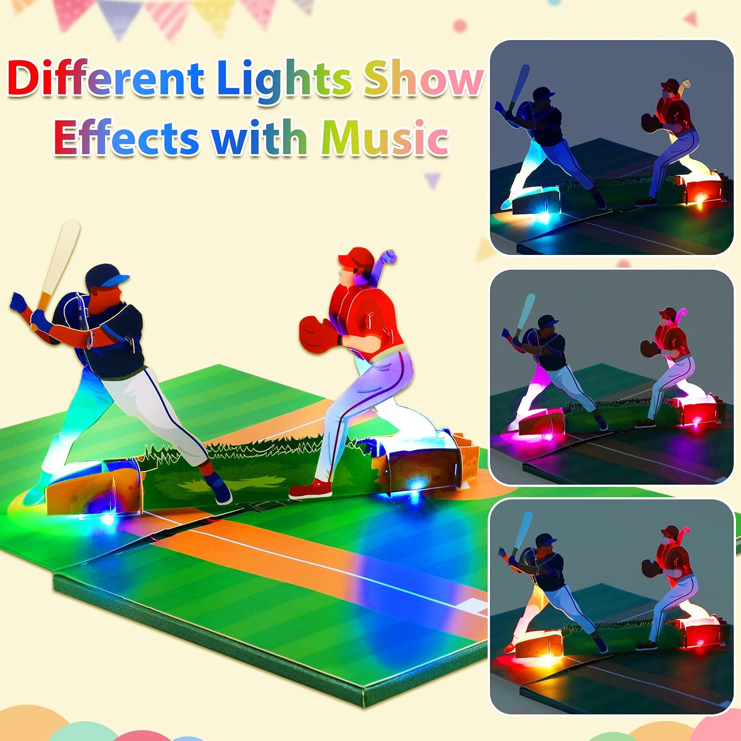 Thumbnail 4 de Musical baseball birthday card, 20 x 15 cm