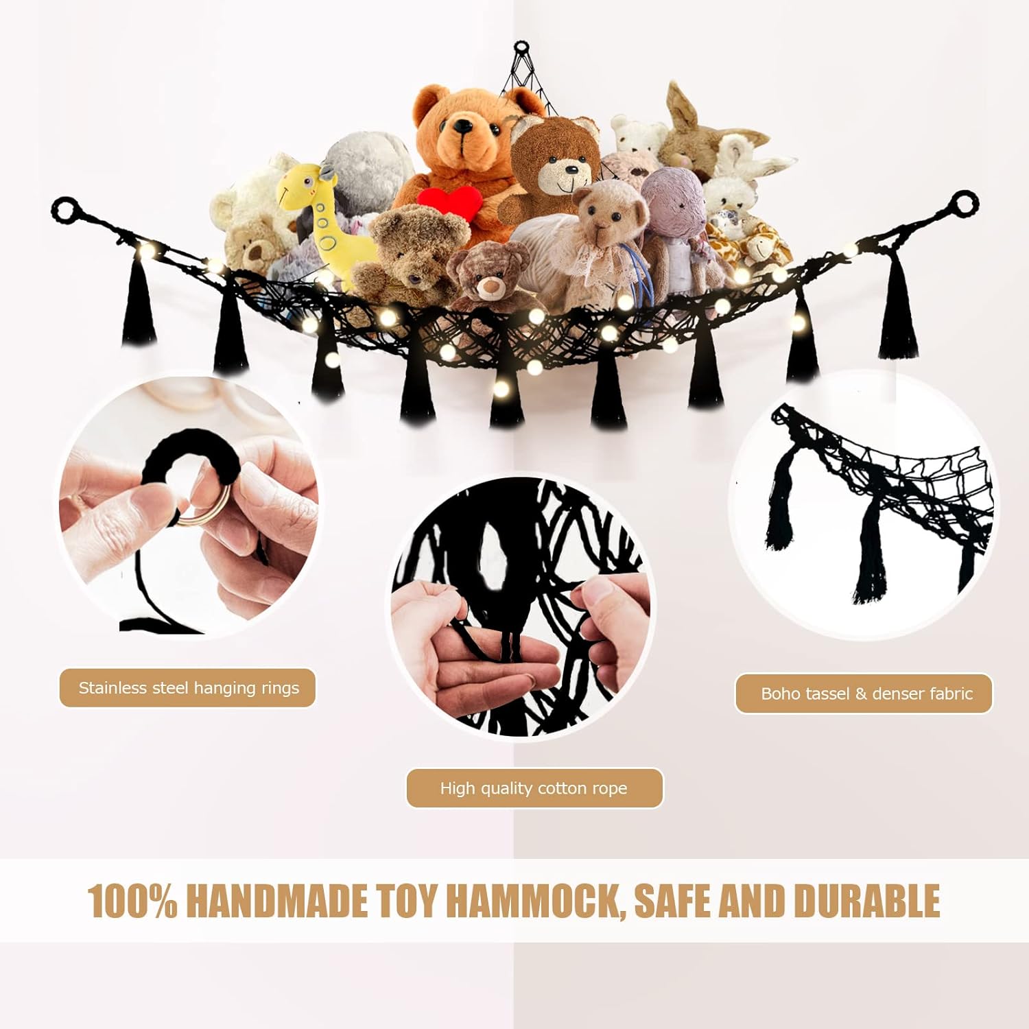 Thumbnail 5 de Macrame Teddy Hammock for Stuffed Animals