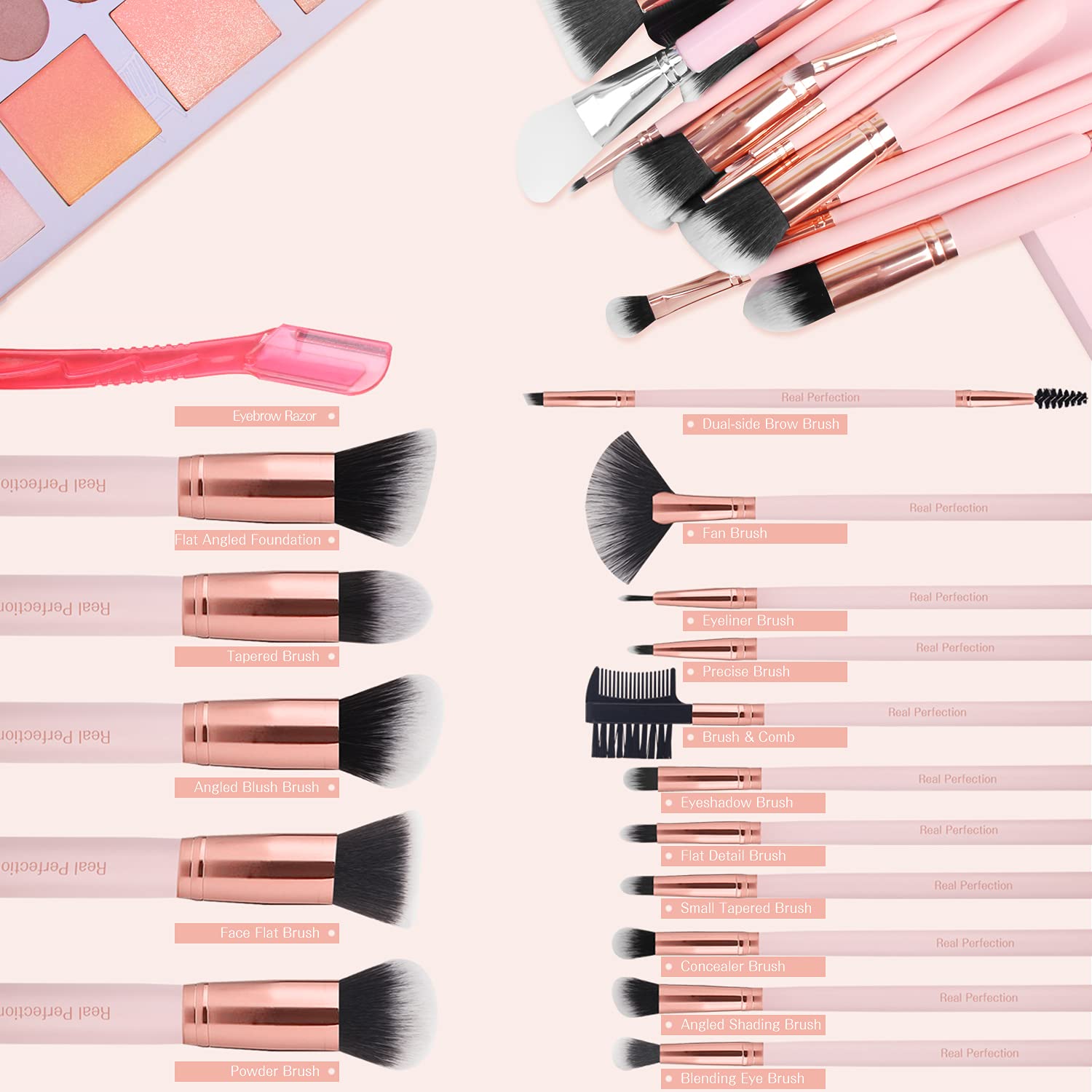 Thumbnail 1 de Real Perfection 16-Pc Makeup Brush Set