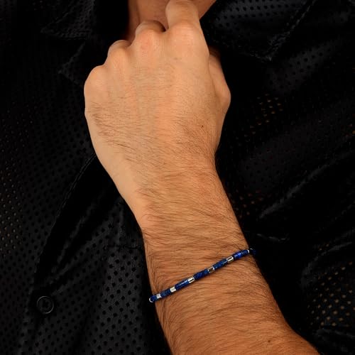 Detalle de Morellato Bracciale Uomo in Acciaio con Lapislazzuli – Collezione Pietre, S1736