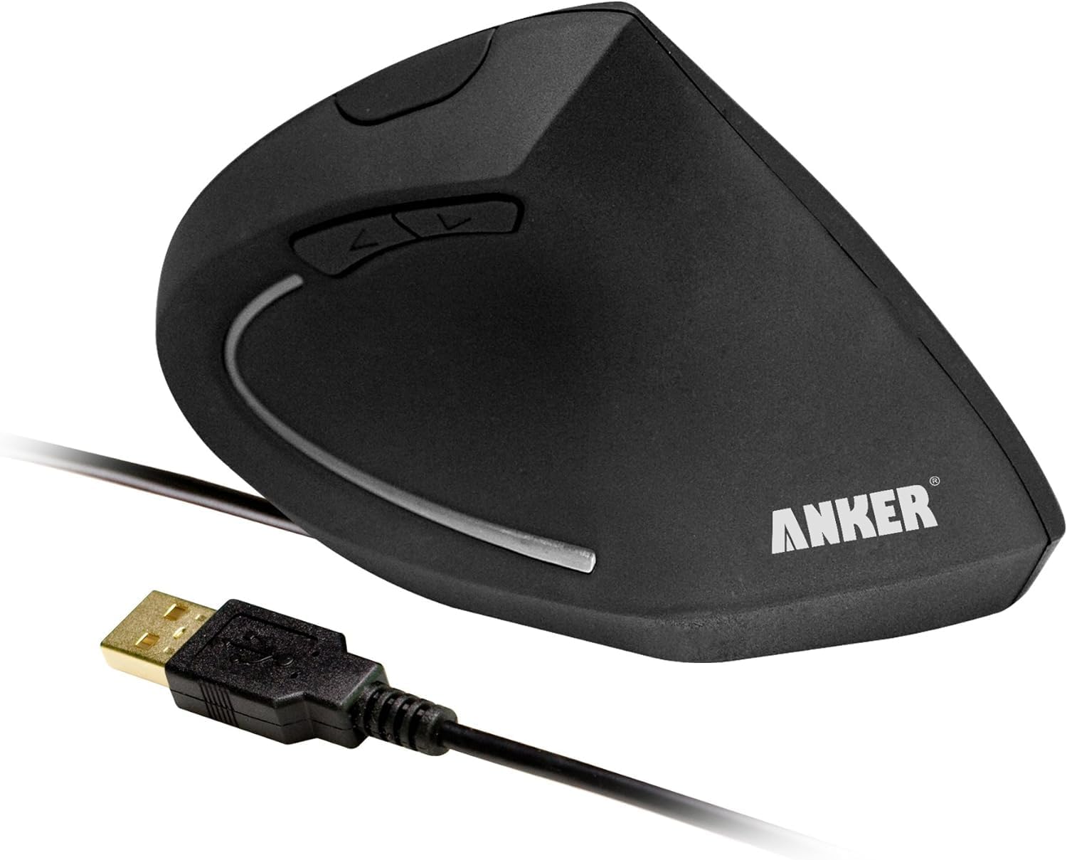 Detalle 1 de Anker Ergonomic Vertical Mouse, USB Wired, Optical, 1000/1600 DPI, Black