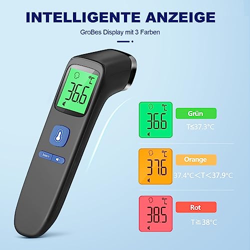 Detalle de Viproud Fieberthermometer – kontaktloses Stirnthermometer für die Familie