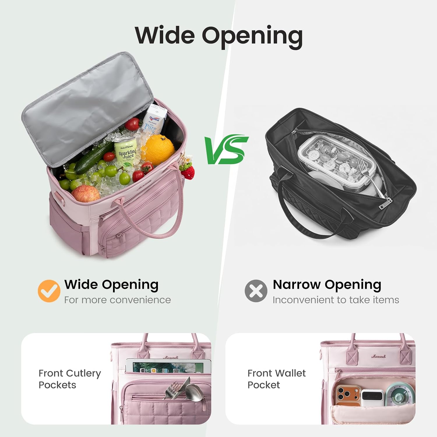 Thumbnail 4 de LOVEVOOK Insulated Lunch Bag, Quilted Fabric