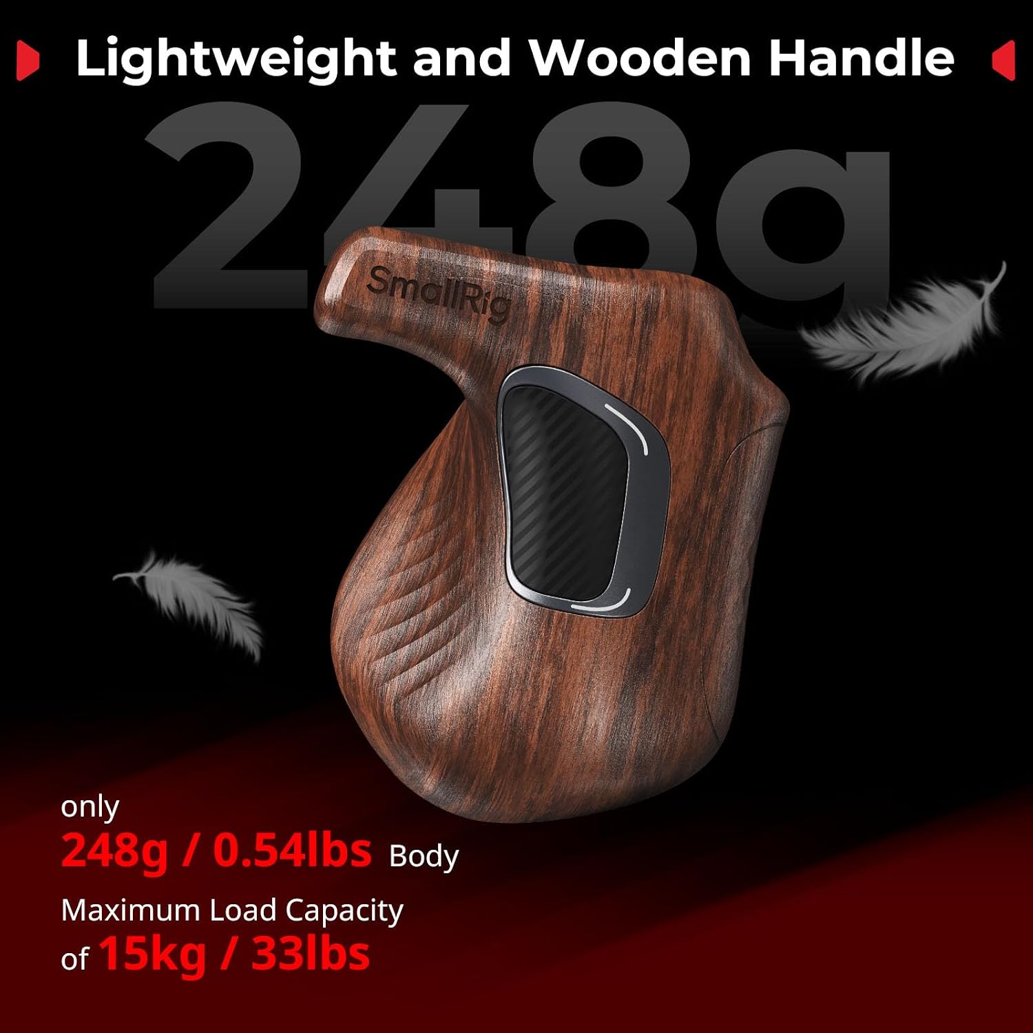 Thumbnail 4 de SMALLRIG 5193 draaibare houten handgreep voor ARRI-rozet, rechts, 15 kg