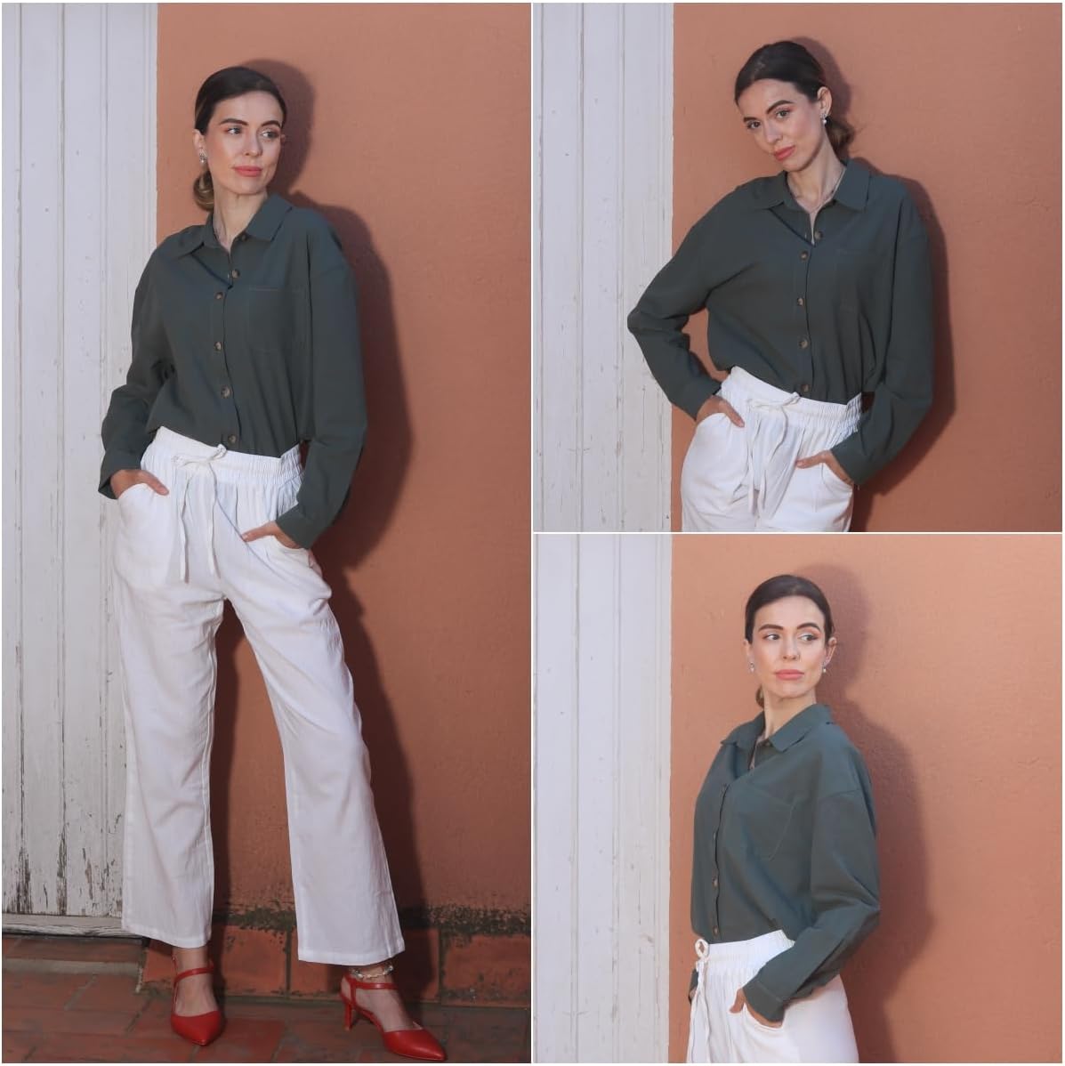 Thumbnail 4 de Chemise femme en coton à manches longues