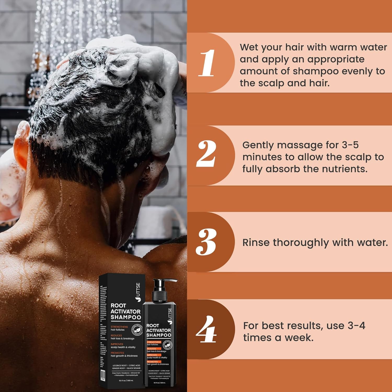 Thumbnail 3 de Root Activator Shampoo for Men: Hair Growth and Scalp Health