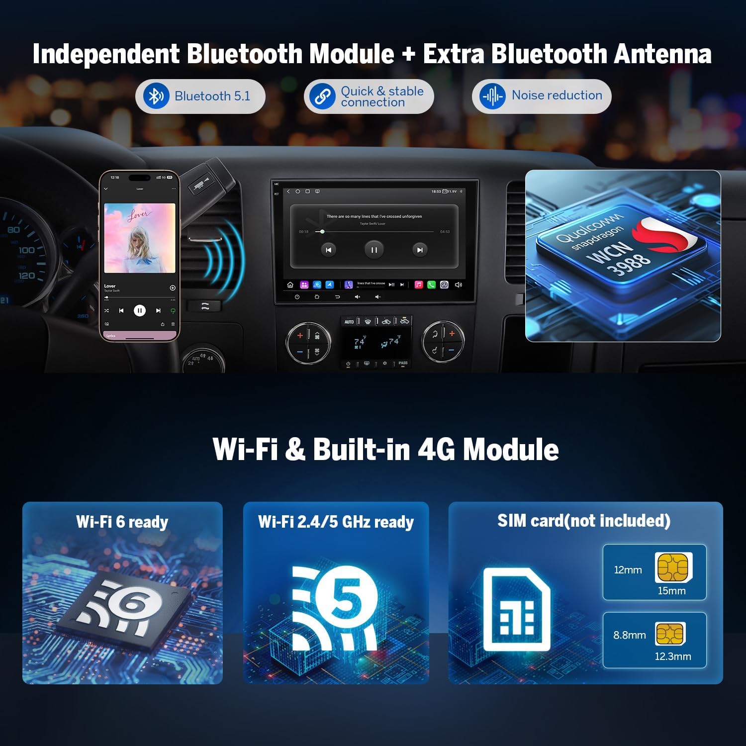 Thumbnail 5 de Eonon GMX6S-PRO 8" QLED Car Stereo for Chevy/GMC/Buick (2007-2013): Powerful, Plug & Play Entertainment