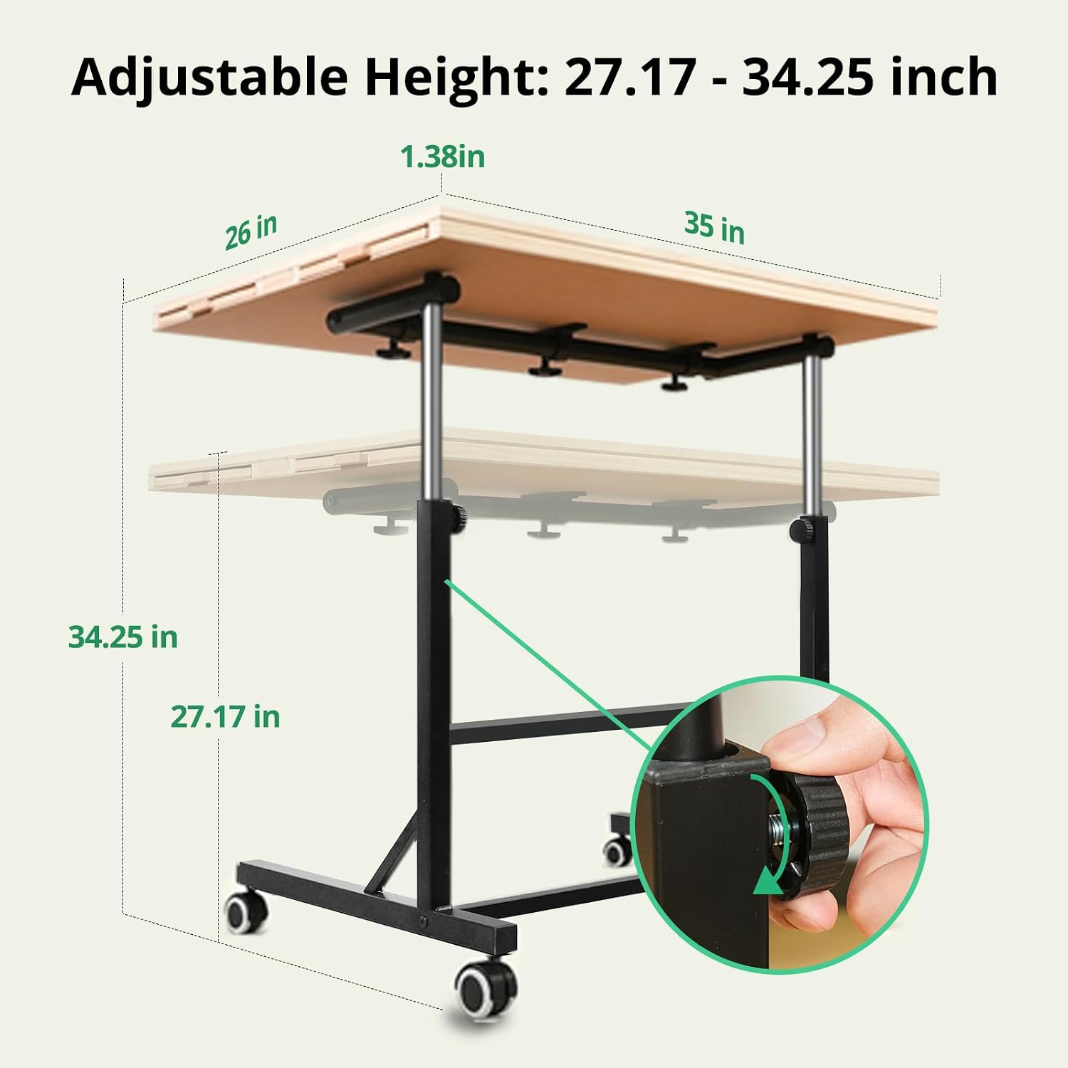 Thumbnail 1 de ALL4JIG 1500-Piece Puzzle Table with Legs and Wheels, Wooden Jigsaw Puzzle Table with 4 Drawers & Cover