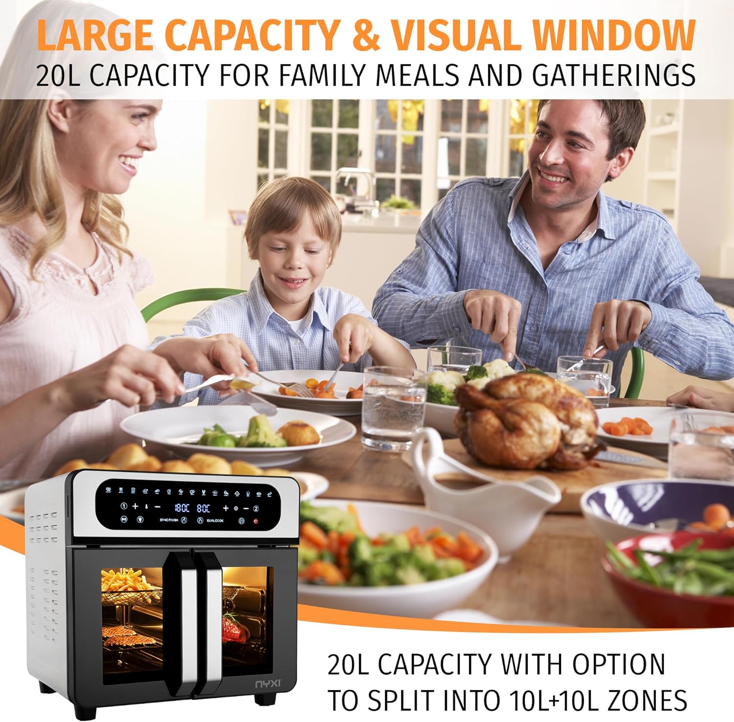 Thumbnail 3 de Nyxi 20L Air Fryer Oven with Dual Glass Doors