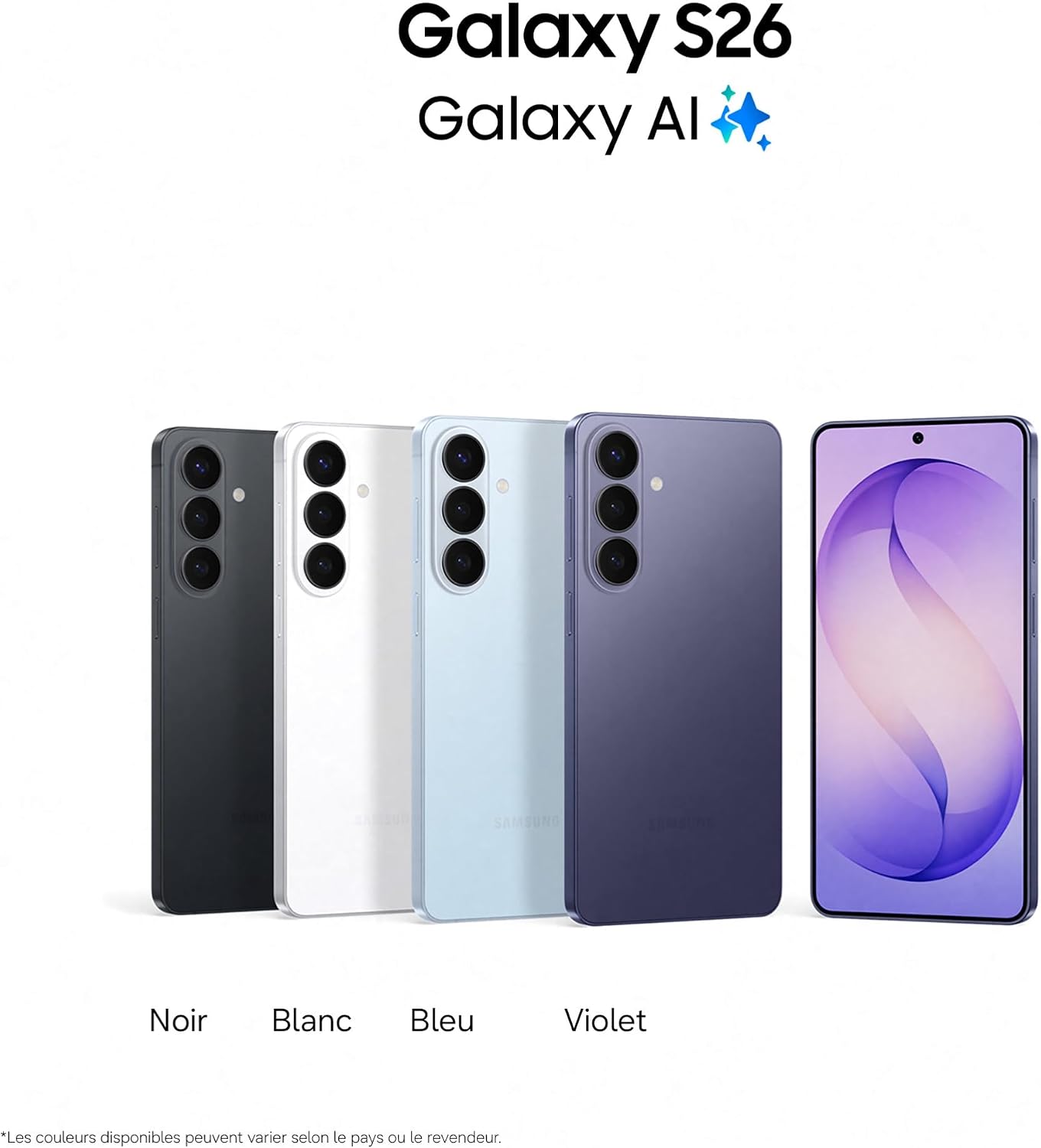 Thumbnail 1 de Samsung Galaxy S26 – Smartphone Android 5G 256 Go, couleur Bleu, charge rapide 25W inclus