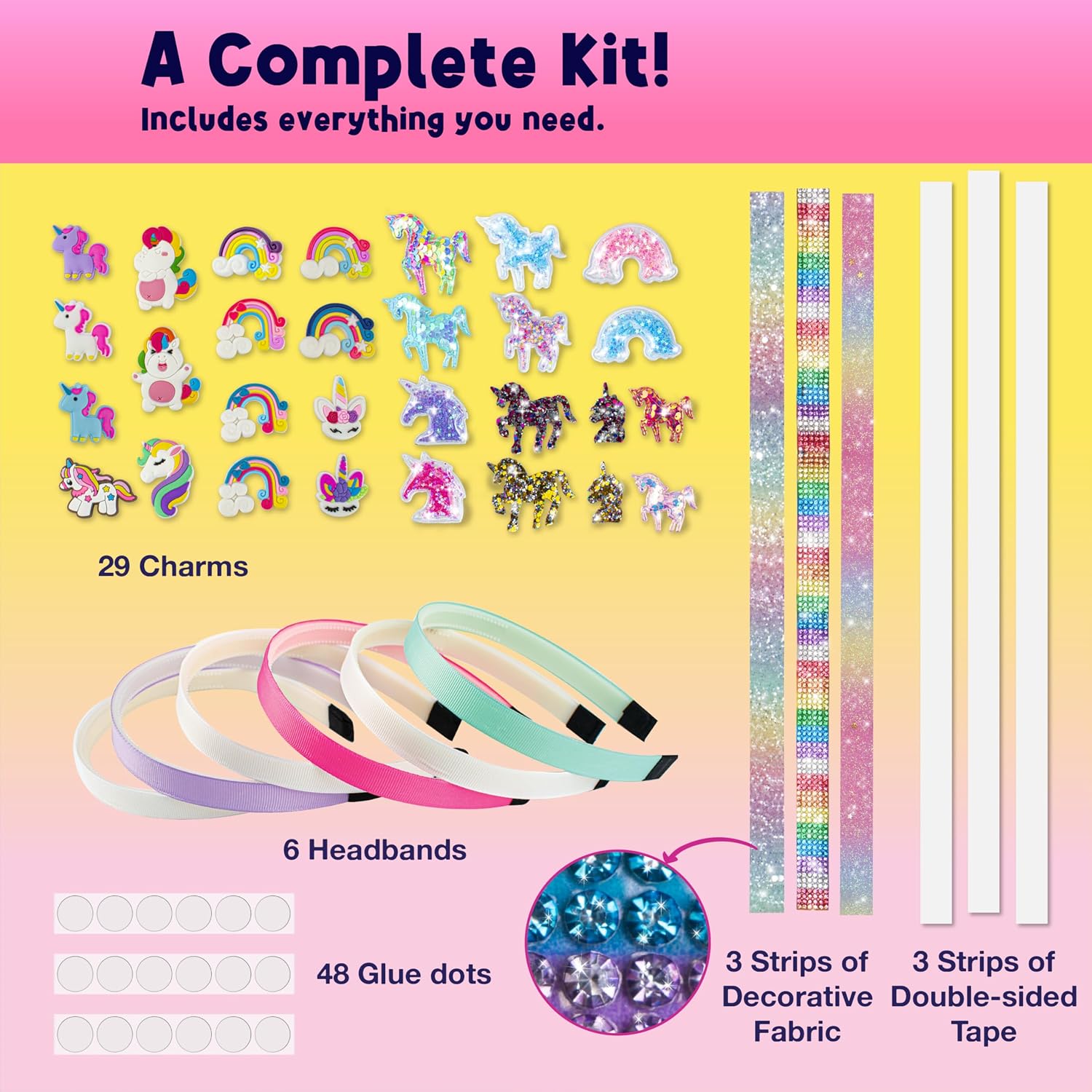Thumbnail 2 de Unicorn headband craft kit 6 satin