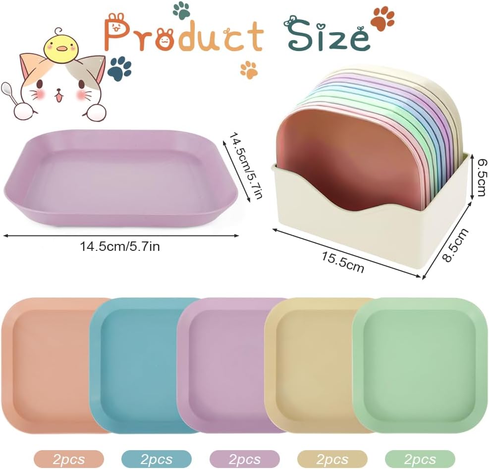 Detalle 2 de Alaoo 10 pcs Plastic Cat Food Bowls 14.5cm