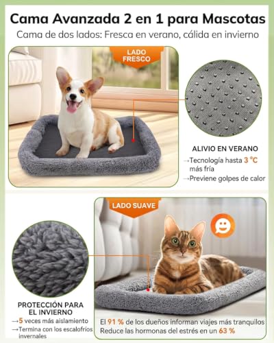 Detalle de Morpilot Transportín Perro Gato, bolsa transporte transpirable 44×31×34 cm para mascotas (negro) + tazón plegable y cojín suave