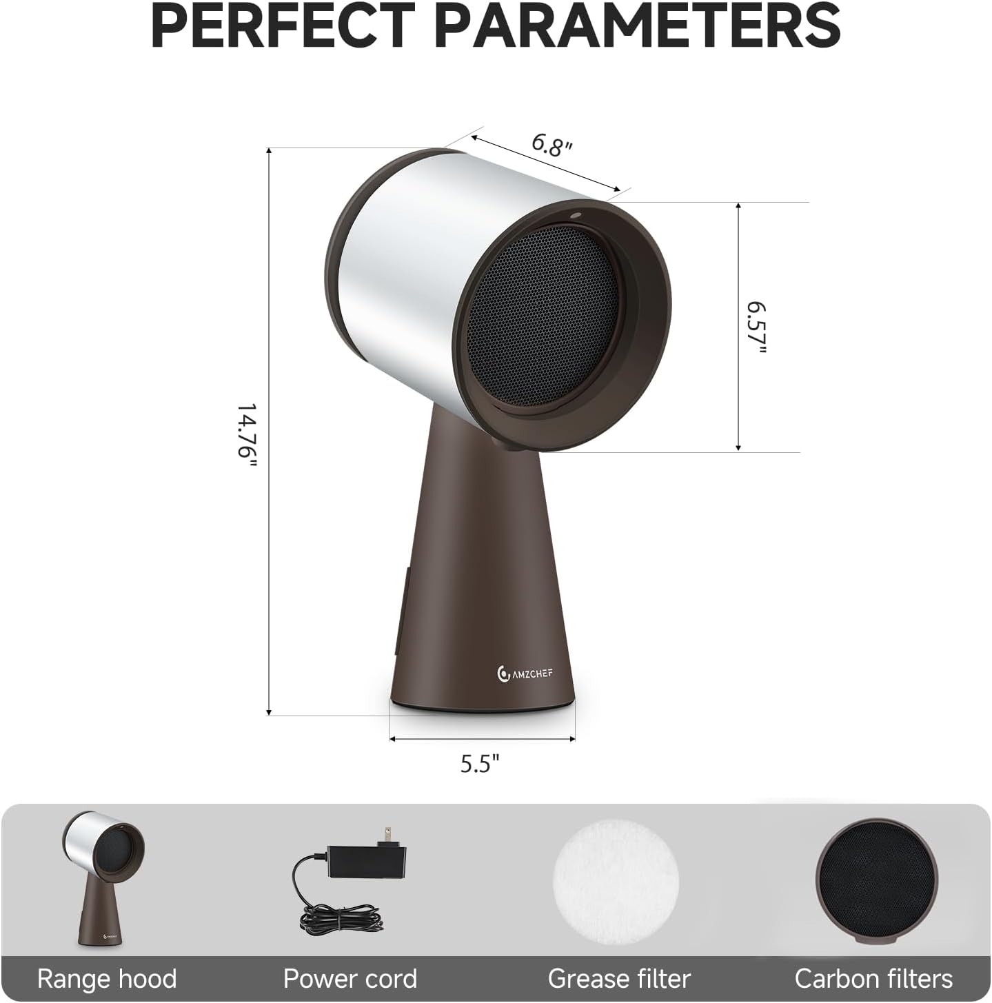 Thumbnail 6 de AMZCHEF Portable Range Hood, 3-Speed Fan with Light and 3-Stage Filtration