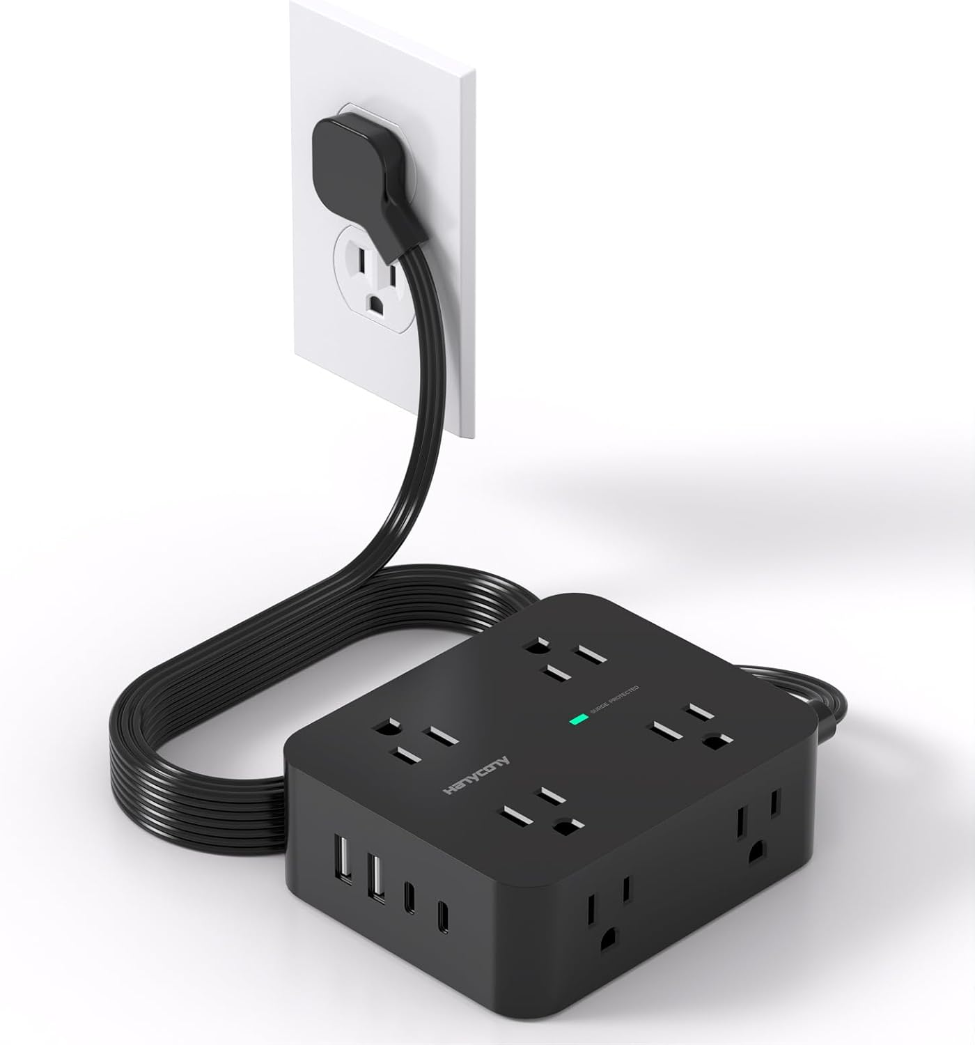 Detalle de HANYCONY 5Ft Surge Protector with 8 Outlets ๐