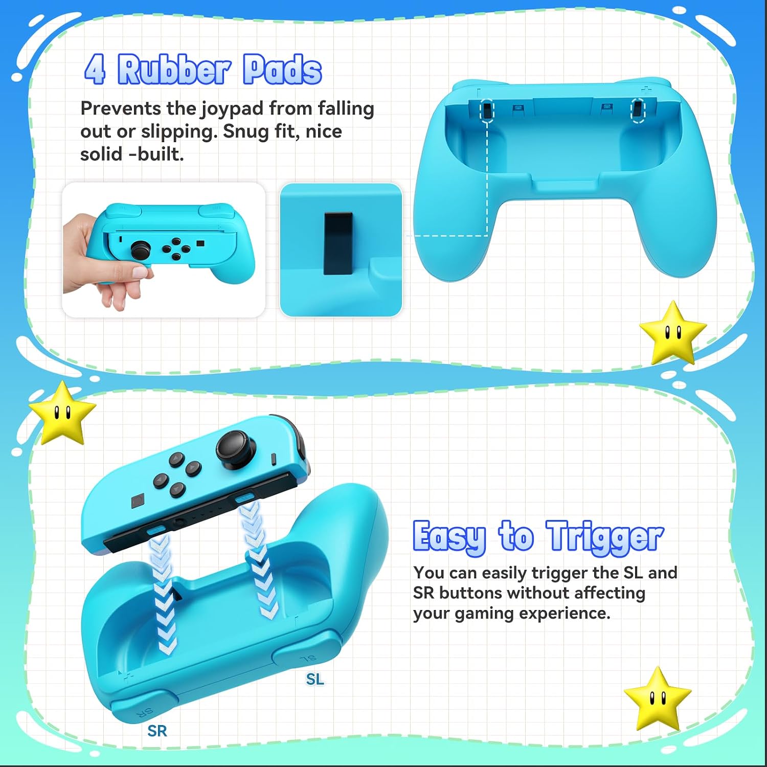 Thumbnail 3 de FASTSNAIL Gummierte Griffe für Nintendo Switch – 6 Daumengriffe, kompatibel mit Joy-Con & Switch OLED