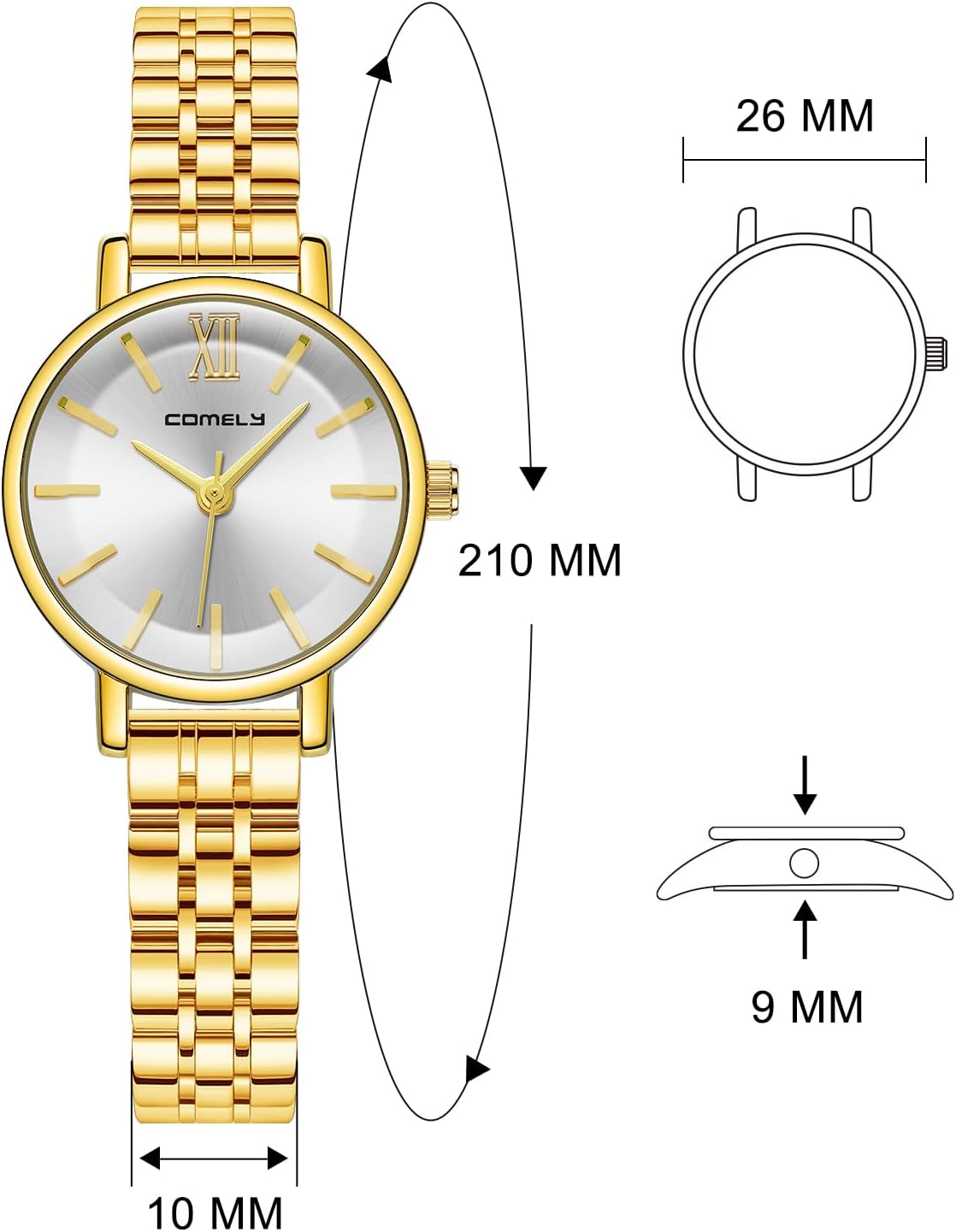 Thumbnail 6 de CIVO Damen Uhr 26 mm Edelstahl Quarz