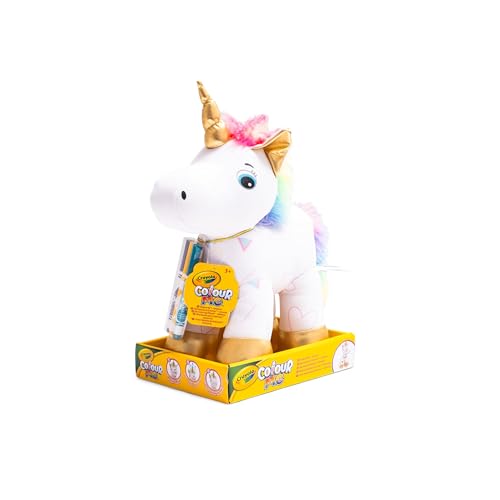 Detalle de CRAYOLA Colour Me Plush Unicorno: Peluche colorabile con 3 pennarelli lavabili, regalo creativo per bambini