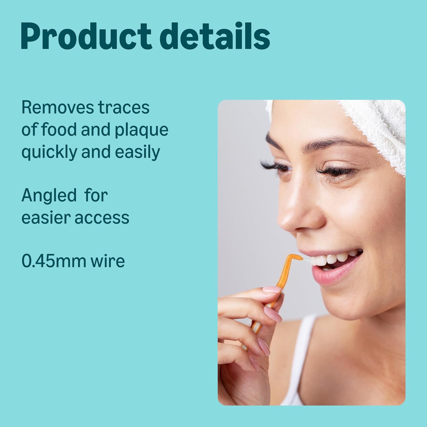 Detalle 2 de By Amazon Medium Reach Angled Interdental Brush 0.45mm 20pcs – 2 Packs (Orange)