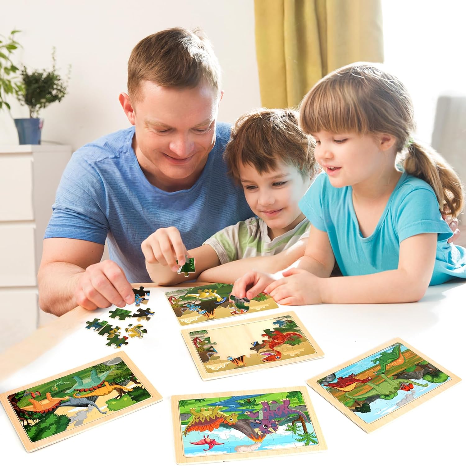 Thumbnail 3 de Wooden Dinosaur Puzzle Set, 20-Piece