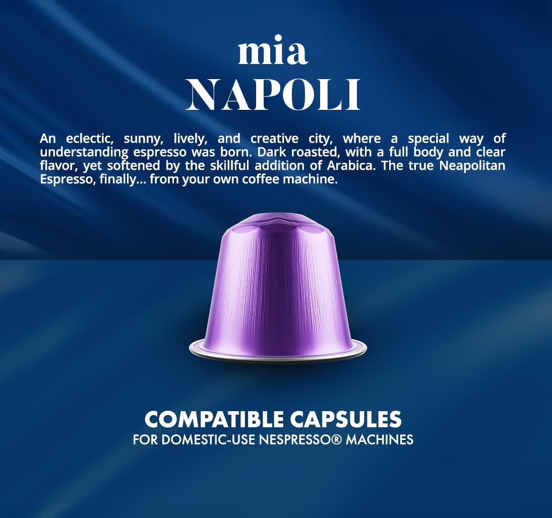 Detalle de Caffe Borbone Mia Napoli Mischung – 100 Aluminiumkapseln, kompatibel mit Nespresso
