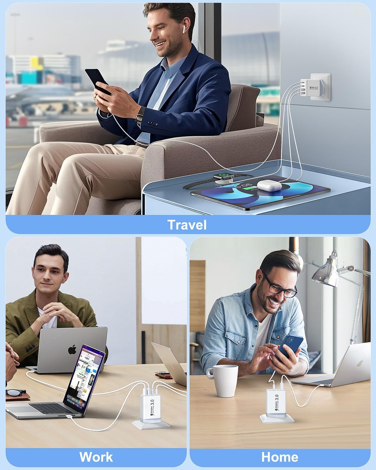 Thumbnail 4 de USB C Plug 40W 4‑Port Fast Charger for iPhone and Samsung
