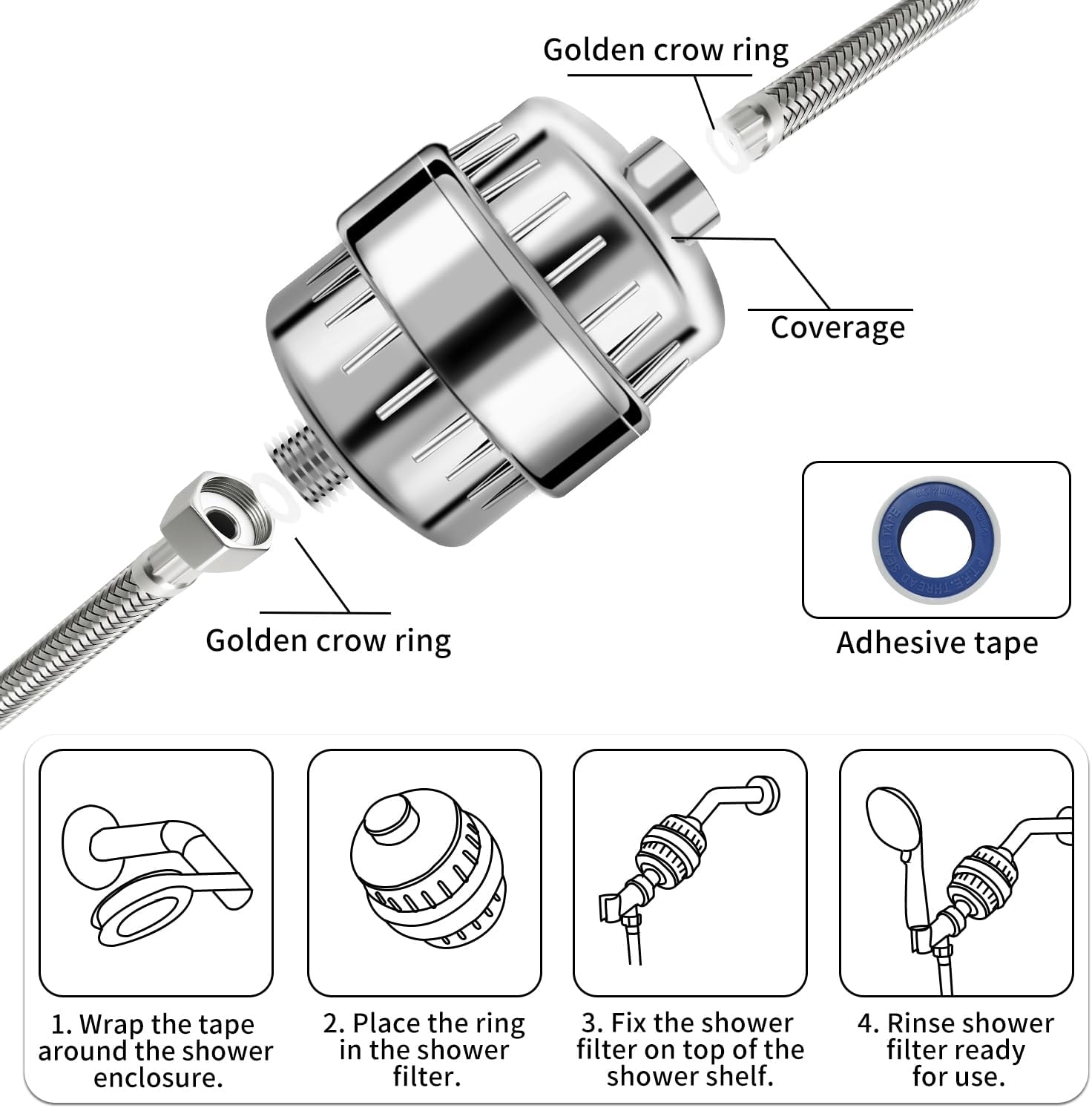 Thumbnail 4 de 36 Stufen Vitamin C Duschfilter mit austauschbarer Kartusche