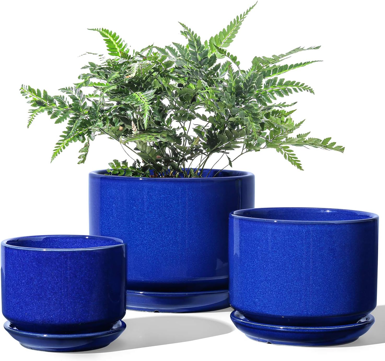 Detalle de LE TAUCI 11+13+17 cm ceramic plant pots set 🌱